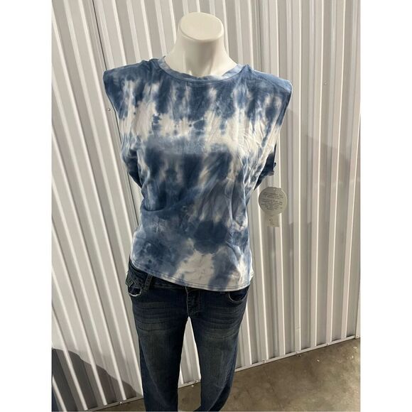 Madden girl blue and white tie die top with matching mask NWT - Picture 1 of 2